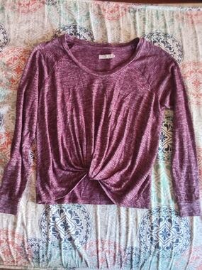 UGG Marled Plum Twist-Front Long Sleeve Top